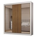 Ver imagem 3 de Guarda-roupa Casal 3 Portas de Correr com Espelhos 2 Gavetas Branco/rustic Sublime Madesa