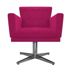 Kit 04 Poltronas Dália Base Giratória de Metal Suede Pink - Doce Sonho Móveis - 2