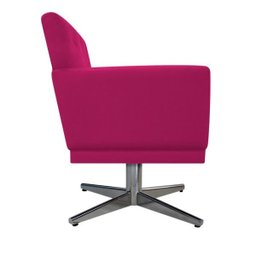 Kit 04 Poltronas Dália Base Giratória de Metal Suede Pink - Doce Sonho Móveis - 4