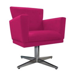 Kit 04 Poltronas Dália Base Giratória de Metal Suede Pink - Doce Sonho Móveis - 3