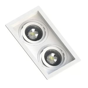 Spot Embutir Multi Recuado Save Energy 2 Dicroica Duplo Estrutura Branco 110v/220v