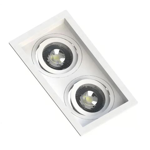Spot Embutir Multi Recuado Save Energy 2 Dicroica Duplo Estrutura Branco 110v/220v