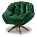 Ver imagem 1 de Kit 2 Poltrona Decorativa Estofada Base Giratória Califórnia Cor:verde