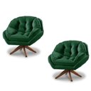 Ver imagem 2 de Kit 2 Poltrona Decorativa Estofada Base Giratória Califórnia Cor:verde
