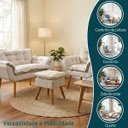 Ver imagem 4 de Kit Namoradeira Poltrona e Puff Decorativo para Sala Recepção Manicure Consultório Alice Suede