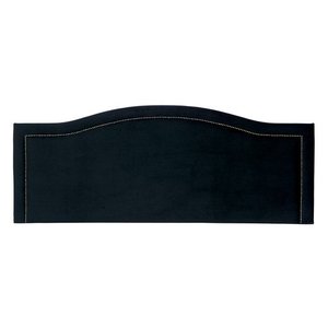 Cabeceira Queen Provençal Luxo Estofada 160x60 - Suede Preto - Tachas Fume