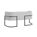 Ver imagem 5 de Sofá 2 Lugares Base Metal Preta Reforçada Recepção Bouclê Cor:cinza