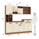 Ver imagem 3 de Cozinha Modulada Completa Select 205 Cm Balcão Forno Micro Adega MDP Nogueira Champagne - Fellicci