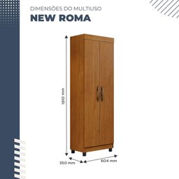 Multiuso New Roma 2 Portas 5 Prateleiras em Mdp Benetil Móveis - 3