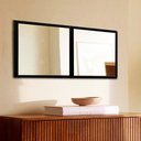 Ver imagem 1 de Módulo Espelho Decorativo - Kit 02 de 50x50cm TaColado Moldura Preta