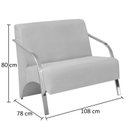 Ver imagem 2 de Conjunto Vênus 2 Poltronas de 1 Lugar e 1 de 2 Lugares Braço Alumínio D Salla Tecido Sintético (Cour