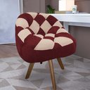 Ver imagem 1 de Poltrona Paloma Escritório Sala Giratória Madeira Suede Vinho e Suede Bege Rosado - Dominic Decor