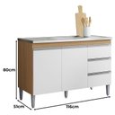 Ver imagem 2 de Balcão de Pia Andréia 120cm Amêndoa Branco - Ajl