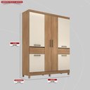 Ver imagem 2 de Guarda Roupa Casal 6 Portas e 2 Gavetas Mauá - Amêndola Touch/off White
