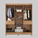 Ver imagem 3 de Guarda Roupa Casal 6 Portas e 2 Gavetas Mauá - Amêndola Touch/off White