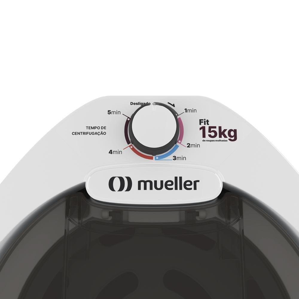 Centrífuga Secadora de Roupas Mueller Fit 15kg com Timer Branco 127v - 6