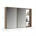 Ver imagem 3 de Espelheira para Banheiro 2 Portas com Nichos 100cm Multimóveis CR10180 Noce