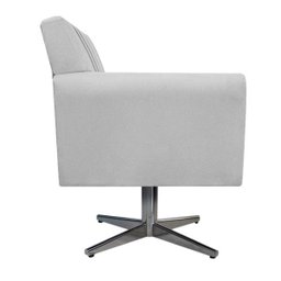Poltrona Laura Base Giratória de Metal Suede Branco - Doce Sonho Móveis - 3