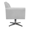 Poltrona Laura Base Giratória de Metal Suede Branco - Doce Sonho Móveis - 3