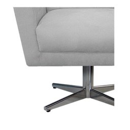 Poltrona Laura Base Giratória de Metal Suede Branco - Doce Sonho Móveis - 6