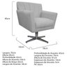 Poltrona Laura Base Giratória de Metal Suede Branco - Doce Sonho Móveis - 4