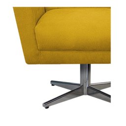 Poltrona Laura Base Giratória de Metal Suede Amarelo - Doce Sonho Móveis - 6