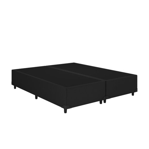 Cama Base Casal Bipartido Preto Colchão Fit D45 Espuma 138x188 - Ortobom