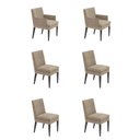 Ver imagem 1 de Kit 4 Cadeiras Germany + 2 Germany Retro Suede Bege Rosado Dominic Decor