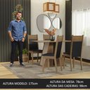 Ver imagem 4 de Conjunto Sala de Jantar Mesa Tampo de Madeira 4 Cadeiras Rustic/crema/preto Angel Madesa