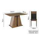 Ver imagem 3 de Conjunto Sala de Jantar Mesa Tampo de Madeira 4 Cadeiras Rustic/crema/preto Angel Madesa