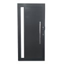 Ver imagem 1 de Porta Pivotante de Alumínio Preto 210x120 com Pux. e Visor com Fechadura Digital Linha 30 - Esquerda