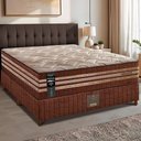 Ver imagem 1 de Cama Box Casal Colchão + Box 138x188x76 com Espuma Látex Robust Gel 220 Caramelo Cama Inbox