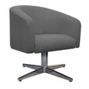 Ver imagem 1 de Poltrona Luiza Base Giratória de Metal Linho Chumbo - Doce Sonho Móveis