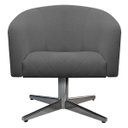 Ver imagem 2 de Poltrona Luiza Base Giratória de Metal Linho Chumbo - Doce Sonho Móveis
