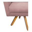 Ver imagem 6 de Poltrona Laura Base Giratória de Madeira Suede Rosê - Doce Sonho Móveis