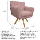 Ver imagem 4 de Poltrona Laura Base Giratória de Madeira Suede Rosê - Doce Sonho Móveis