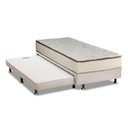 Ver imagem 1 de Cama Box c/Auxiliar Solteiro: Colchão Luckspuma Bonnel Montreal Spring + Base CRC Courano Branco(88x