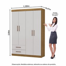 Guarda-roupa Casal Modulado 5 Portas com Cama Hercules 4 Portas 4 Gavetas - 4