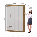 Ver imagem 4 de Guarda-roupa Casal Modulado 5 Portas com Cama Hercules 4 Portas 4 Gavetas