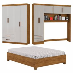 Guarda-roupa Casal Modulado 5 Portas com Cama Hercules 4 Portas 4 Gavetas - 2