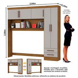 Guarda-roupa Casal Modulado 5 Portas com Cama Hercules 4 Portas 4 Gavetas - 3