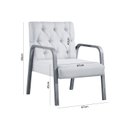 Ver imagem 2 de Poltrona 01 Lugar Capitonê Braço Amadeirado Ellie:linho Preto