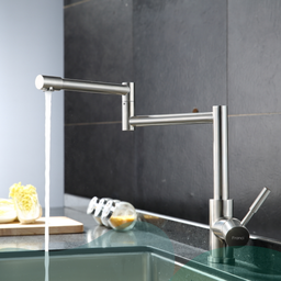 Torneira Cozinha Gourmet Monocomando Bancada Aço Inox Escovado Articulável Cromado Fosco Modelo Bari - 5
