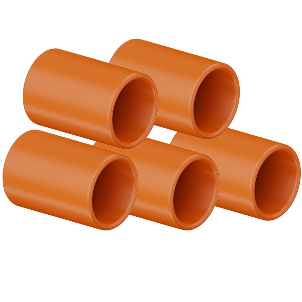 Kit 5 Luva Pressão Emenda para Eletrodutos Tflex Pvc Laranja Instalações Elétricas 1/2" 20mm - 1