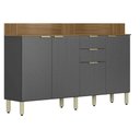 Ver imagem 7 de Kit de Cozinha Compacta Pitaya C/ 7 Portas e 2 Gavetas 178cm Amendola/grafito Prime Tx - Demóbile