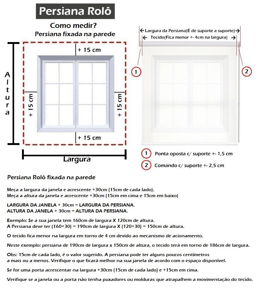 CORTINA PERSIANA ROLO TELA SOLAR 5% 0,40 Larg X 2,05 Alt:Branco - 6