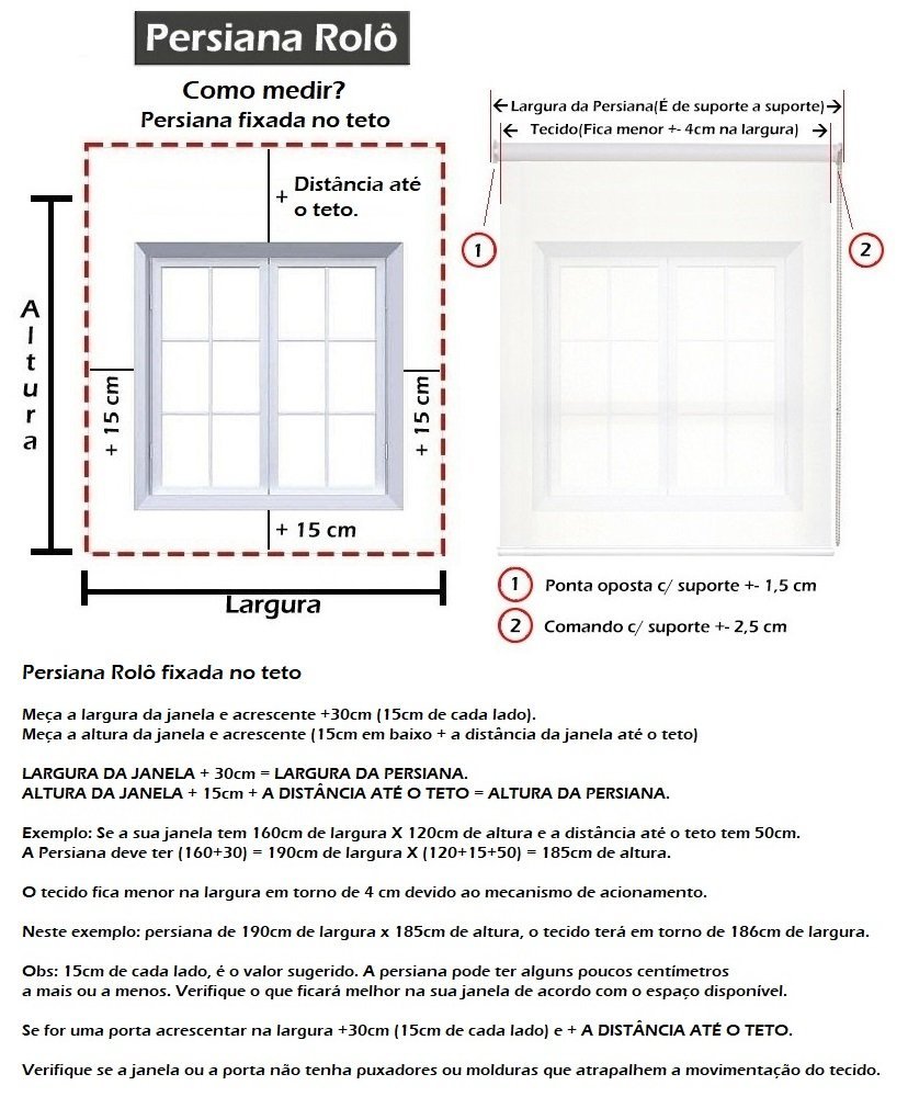 CORTINA PERSIANA ROLO TELA SOLAR 5% 0,40 Larg X 2,05 Alt:Branco - 7