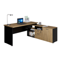 Ver imagem 2 de Mesa Diretor Dinamica com Armario Pedestal Pé Painel Macadamia/preto