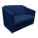 Ver imagem 2 de Namoradeira Bia Decorativa 2 Lugares Suede Azul Marinho