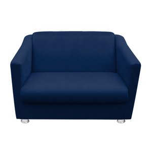 Namoradeira Bia Decorativa 2 Lugares Suede Azul Marinho